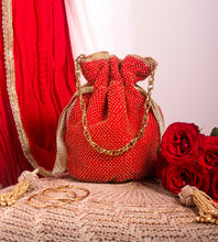 Load image into Gallery viewer, Red Polka Dot Potli
