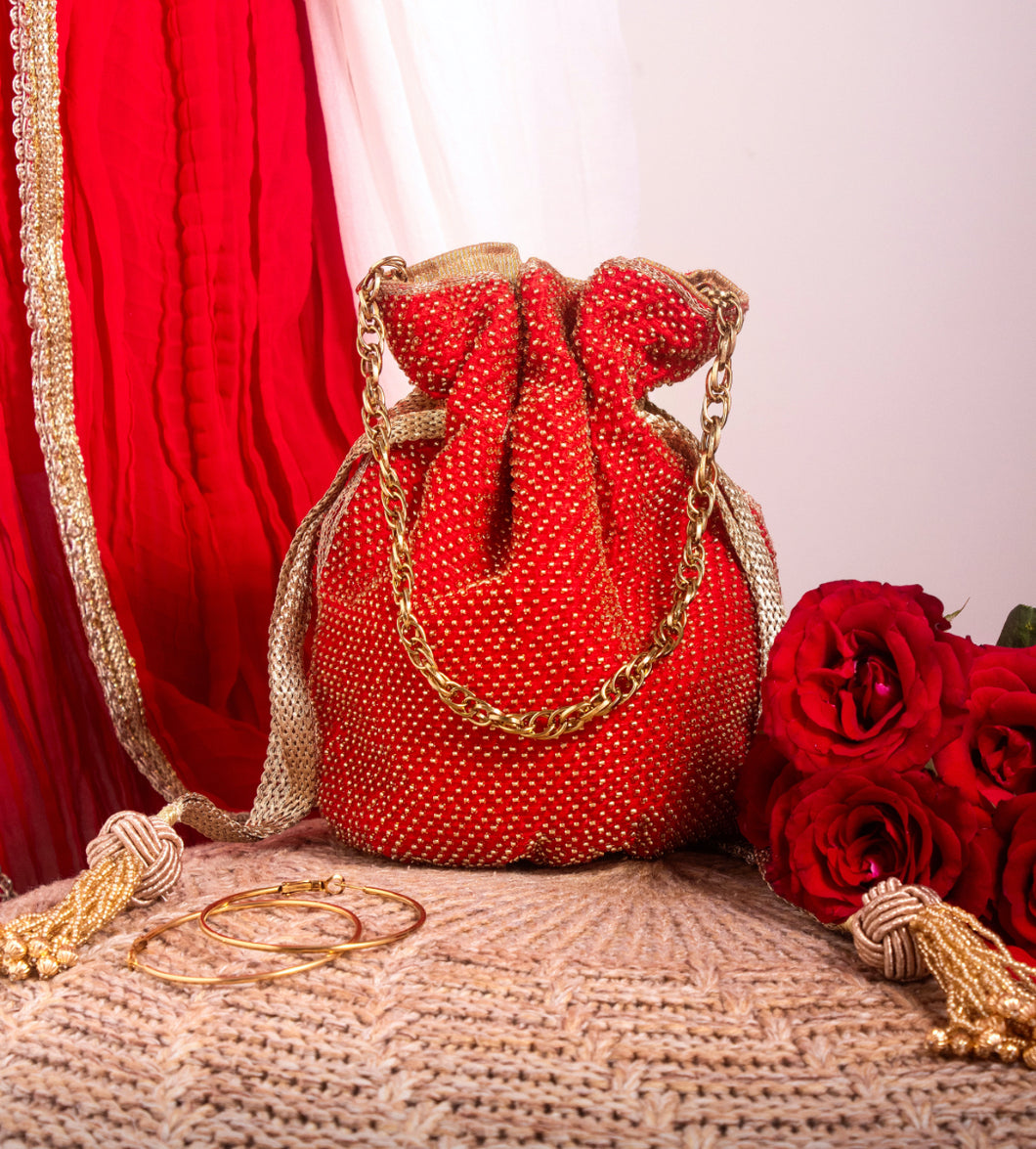 Red Polka Dot Potli