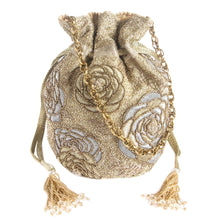 Load image into Gallery viewer, Rosette Gold Potli
