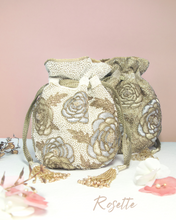 Load image into Gallery viewer, Rosette Pearl Potli
